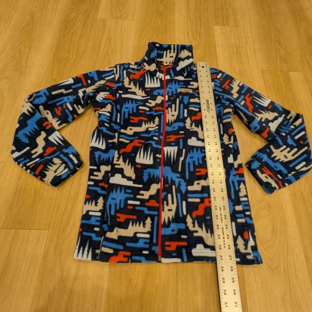 Boys Patterned Slopes Blue Zip Up Fleece Size XL